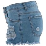 NWT ~ Women's Distressed Frayed Hem Holes Denim Blue Jean Cut Off Shorts ~ LARGE Photo 2