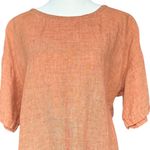 Eileen Fisher  Orange Short Sleeve 100%‎ Linen Top Sz M Photo 1