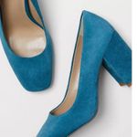 Ann Taylor Blue Suede leather Block Heel Pumps size 8.5 Photo 1