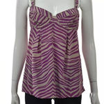 Rebecca Taylor ✨ Purple Zebra Print Babydoll Tank Sz 6 Top Silk✨ Photo 0