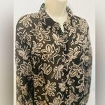 l*space L* Black/Beige Catalina Sheer Button Down Tropical Top Size M NWT! $119 Photo 3