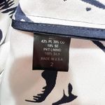 Adam Lippes NEW Silk Lined Floral Flower Feather Print Pattern Navy White Dress Photo 2