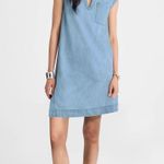 Madewell  Denim Tunic Dress in Kelleyville Wash Size Small NWT Cotton Linen Photo 0