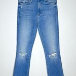Mother The Insider Crop Step Fray Jeans Thrilling Shots Sz 25 Blue Photo 1