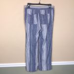 Old Navy  Women’s Linen Blend Striped Blue White Pull On Straight Leg Pants Photo 4