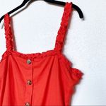 Newbury Kustom Button Front Ruffle Strap Dress Size Large Photo 1