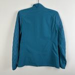 Talbots Women's Medium Teal Quilted Full Zip Jacket Zip Packets Nylon Knit Photo 4