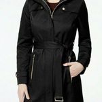 Ivanka Trump New! Women's Hooded Zip-Up Trench Coat Black Jacket Size XS Photo 0