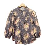 & Other Stories & Other Stories Paris Atelier Cottage Floral Gray & Pink Cotton Blouse Size 8 Photo 5