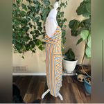 The Cove LULU’S Cape Orange Multi Striped Asymmetrical Dress | XL Photo 4