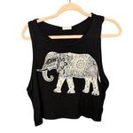 Bear Dance  Cropped Tank Women's Size Medium Elephant Geometric Boho Festival Photo 0