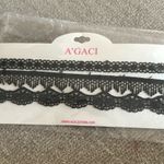 A'Gaci  Boutique Lace Chokers Set of 3 Black Gold Closure Photo 0