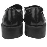ZARA  Black Patent Leather Square Toe Chunky Platform Loafer Shoes Sz EU 39 US 8 Photo 2