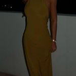 ZARA  maxi halter shawl dress Elegant Olive Green wedding party evening  Photo 11