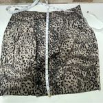Cloth & Stone  Animal Print False Wrap Skirt Black Tan Sz M 100% Cotton NWT Photo 11