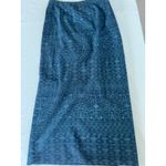 Dude U.S.A. Skirt size medium gray pinstripe long maxi fall skirt VTG Y2K pocket Blue Photo 4