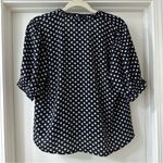 Sanctuary Navy Boxy Floral Button Down Blouse with Ruffles Size Medium Photo 1