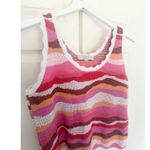 Loft Pink White Orange Knit Scoopneck Tank Top Size Small Cotton Photo 6