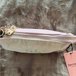 Juicy Couture NWT-  Pink and Cream Heritage Velvet Clutch with Gold Chain Photo 6