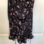 For Love & Lemons Black and Purple Floral Satin Corset Lace Up Dress Size M Photo 3