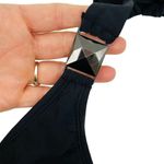 AQUA  Swim Womens Black Tie Up Halter Neck Bra Top Size Medium Photo 1