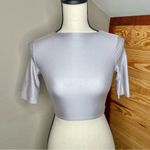Naked Wardrobe The Sleek T Crop Top in Lavender Purple Extra Small NWT Photo 2