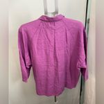 Kenar  VTG 100% linen‎ Purple 1/2 Button-Up Shirt Photo 5