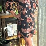 Beautiful Airy Small Rose and black Floral Dress Pink Photo 2