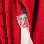 Nine West Red 3/4 Sleeves V-Neck Cable Knit Pleated Sweater Dress Size Large Photo 8