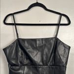 Banana Republic  faux Leather Jumpsuit Black 10 Photo 4