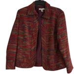 Coldwater Creek  Red Multicolor Lined Blazer Size Medium Photo 0