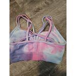 Women's seamless sports bra tie dye, stretchy. Pink Size M Photo 3