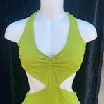 Shade & Shore NWT Vibrant Green Cut Out Swimsuit Strappy Tie Back Size Small Photo 1
