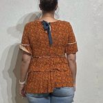 Matilda Jane  Orange Floral Give Thanks Tiered Tunic Sz S Photo 8