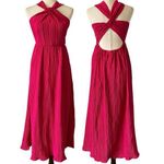 A New Day NWOT Pleated Halter Midi Dress Pink XS Cocktail Party Wedding Guest Photo 0