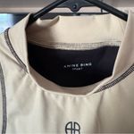 ANINE BING  Jenna Sports Bra Tan Black Mock High Neck Sporty New Size Large Photo 2
