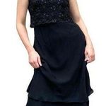 LAUREN Ralph Lauren Black Silk Lace Embellished Formal Cocktail Midi Dress 6 Photo 0