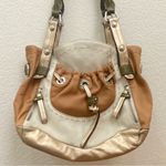 B Makowsky B. MAKOWSKY Tan Beige Gold Leather Slouchy Double Handle Shoulder Bag Photo 3