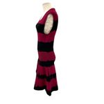 Karen Millen ‎ Dress Bodycon Fit & Flare Sleeveless Tie Dye Red Black Size Small Photo 6