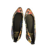 Elliott Lucca Bala Autumn Botanica Floral Pointed Toe Flats Size 6.5 M Green Photo 1