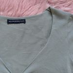 Brandy Melville Cinched Pastel Teal Blue/Green Preppy V-Neck Crop Top Photo 1