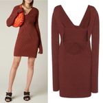 Bottega Veneta New  Ribbed Knit Mini Dress in Rust Brown Photo 0