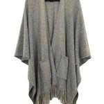 Steve Madden Women’s Fringe Rib Knit Poncho Sweater Photo 0