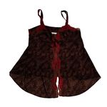 Victoria's Secret Leopard Print Hot Pink Lace/Velvet Trim Babydoll Camisole Sz L Photo 0