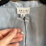 Le lis ✨  Women’s Blue Silk Satin Polka Dot Wrap Top Medium NWT Photo 2