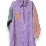 Pretty Little Thing PRETTY LITTLE THINGS 10 color block corduroy pocket front oversized shirt dress Photo 7