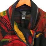 Ali Miles Southwestern Aztec Faux Leather Trim Cowl Neck Cardigan Sweater 2X Black Photo 1