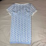 Urban Outfitters Out From Under XS/S Lace Trim Square Neck Tee Hip-Length Short Sleeve Blue White Photo 6