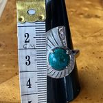 Natural Chrysocolla Sterling Silver Seashell Ring Size 9 Photo 6