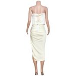 Reformation Jaclyn Strapless Satin Top, Ivory, 10 (US) Photo 10